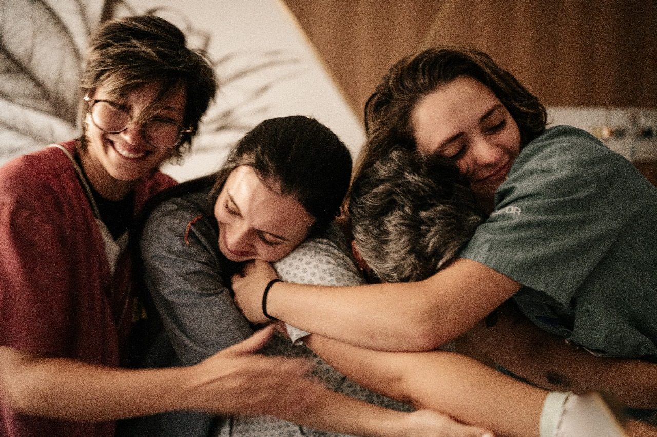 Família acolhida pela equipe no nascimento